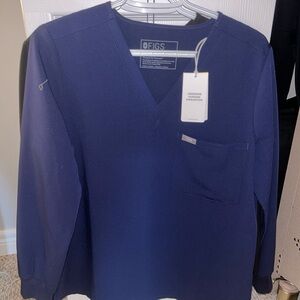 Figs navy blue long sleeve medium scrub top